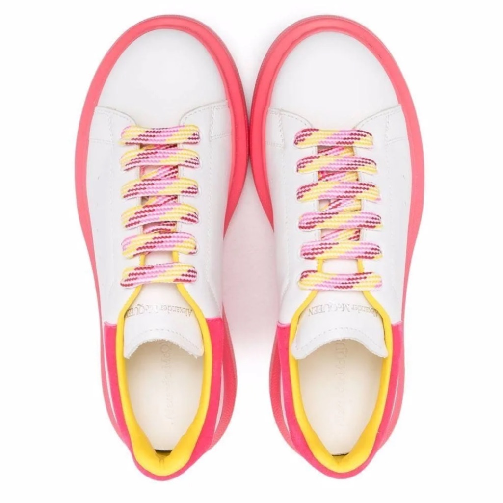 Alexander Mcqueen White And Pink Sneakers Stylish Comfort Kid Girl Cute Like New